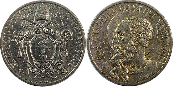 1939 Vatican 20 Centesimi